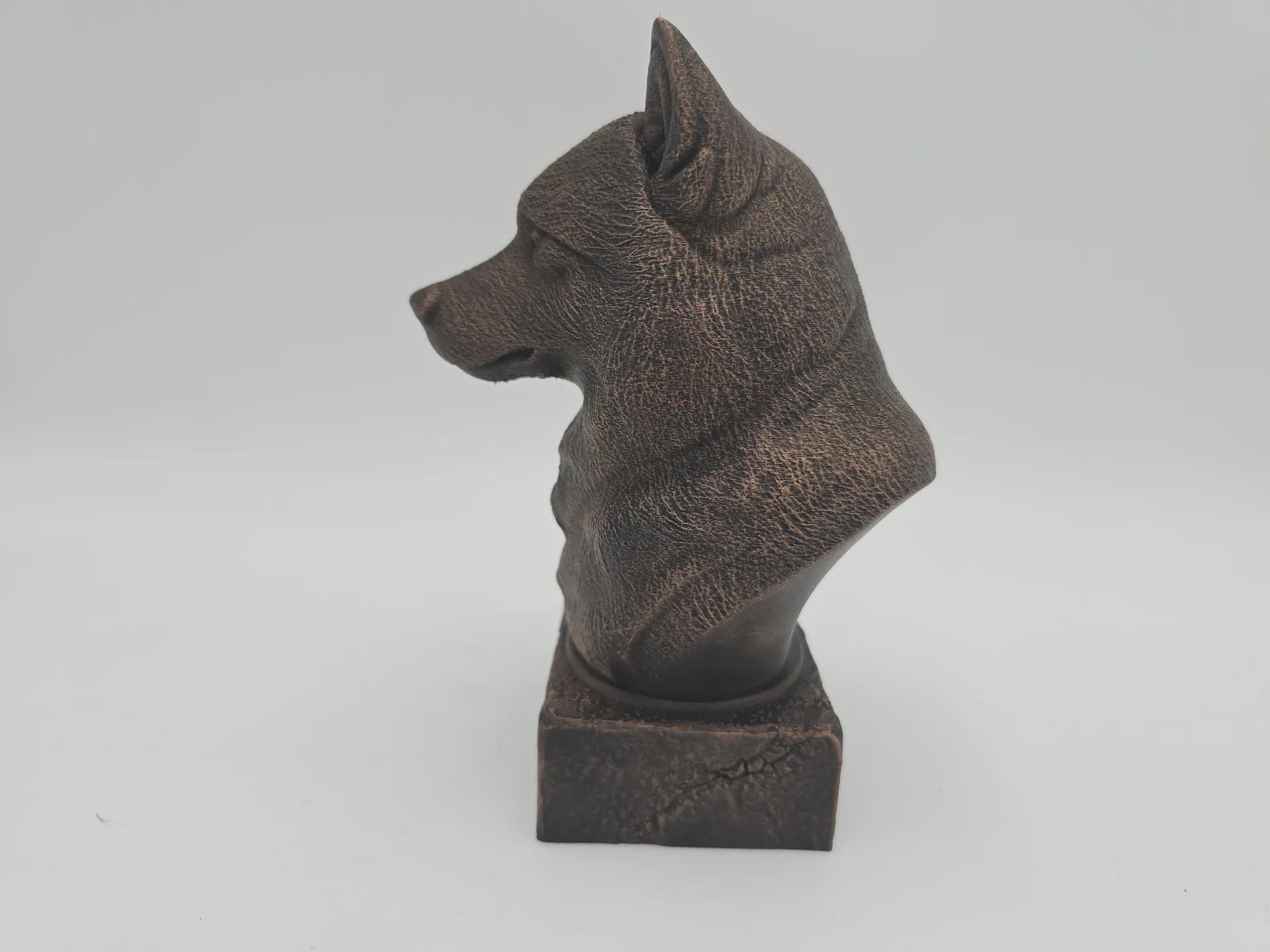 Büste einer Alaskan Malamute Hundestatue - Wohndeko Hundeliebhaber handbemalt Ornament