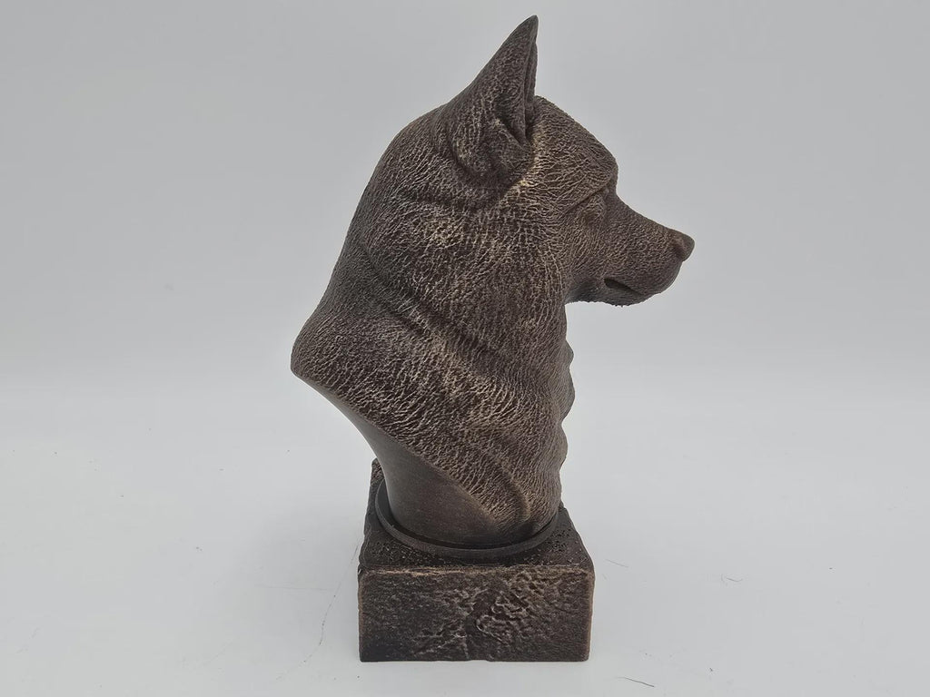 Büste einer Alaskan Malamute Hundestatue - Wohndeko Hundeliebhaber handbemalt Ornament