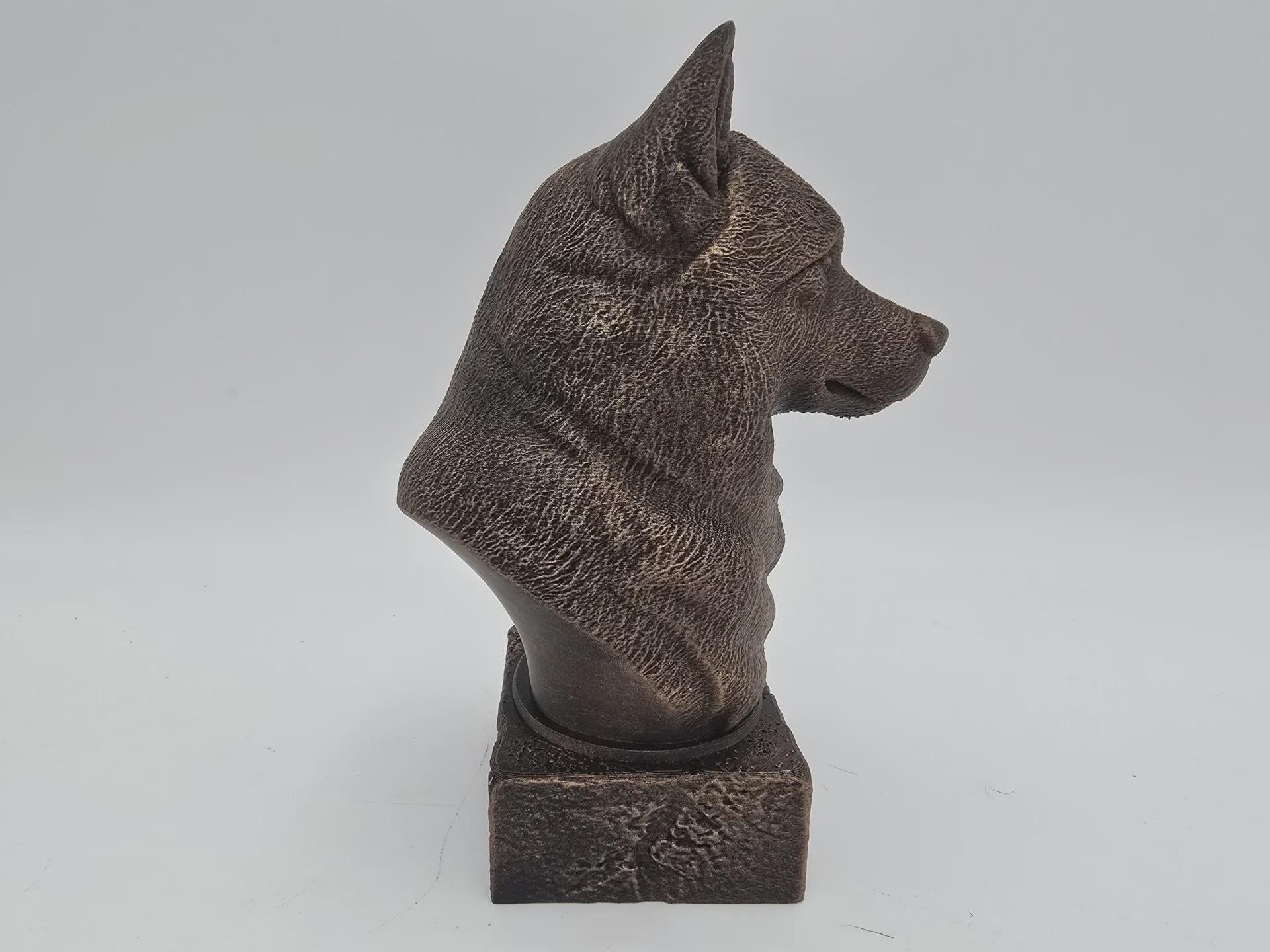 Büste einer Alaskan Malamute Hundestatue - Wohndeko Hundeliebhaber handbemalt Ornament