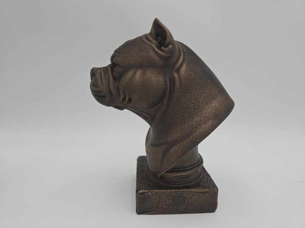 Büste einer American Bully-Hundestatue – handbemaltes Ornament für Hundeliebhaber