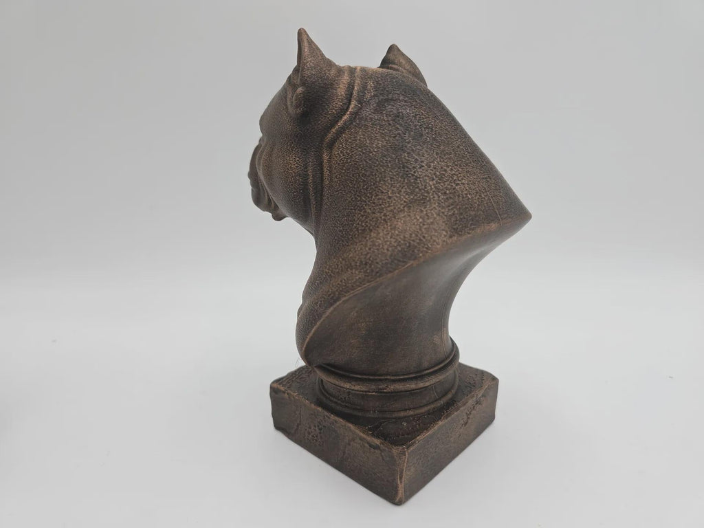 Büste einer American Bully-Hundestatue – handbemaltes Ornament für Hundeliebhaber