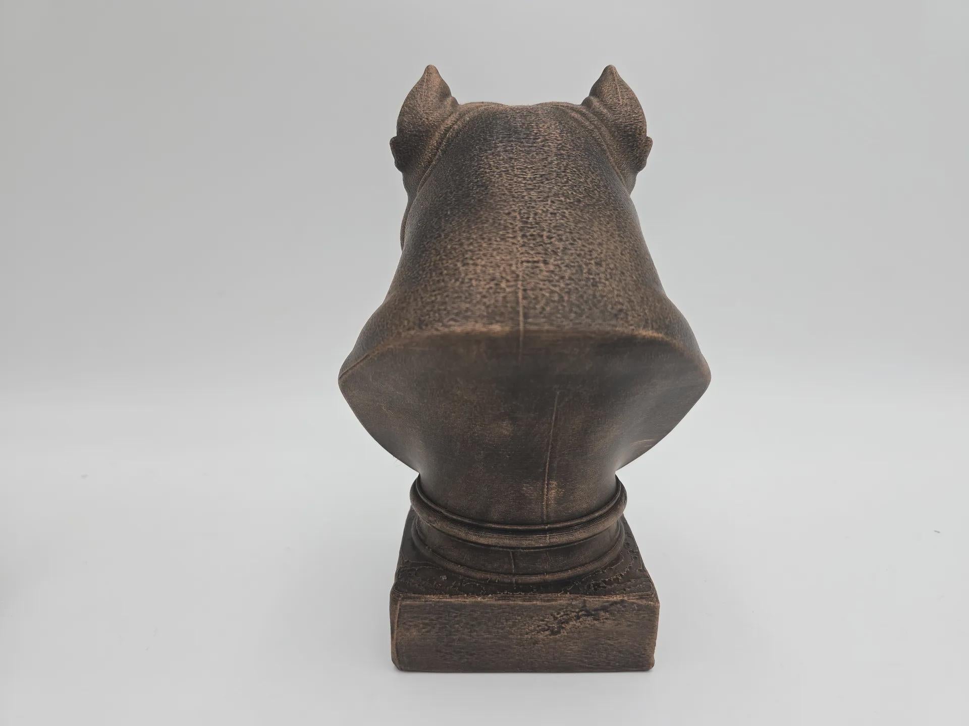 Büste einer American Bully-Hundestatue – handbemaltes Ornament für Hundeliebhaber