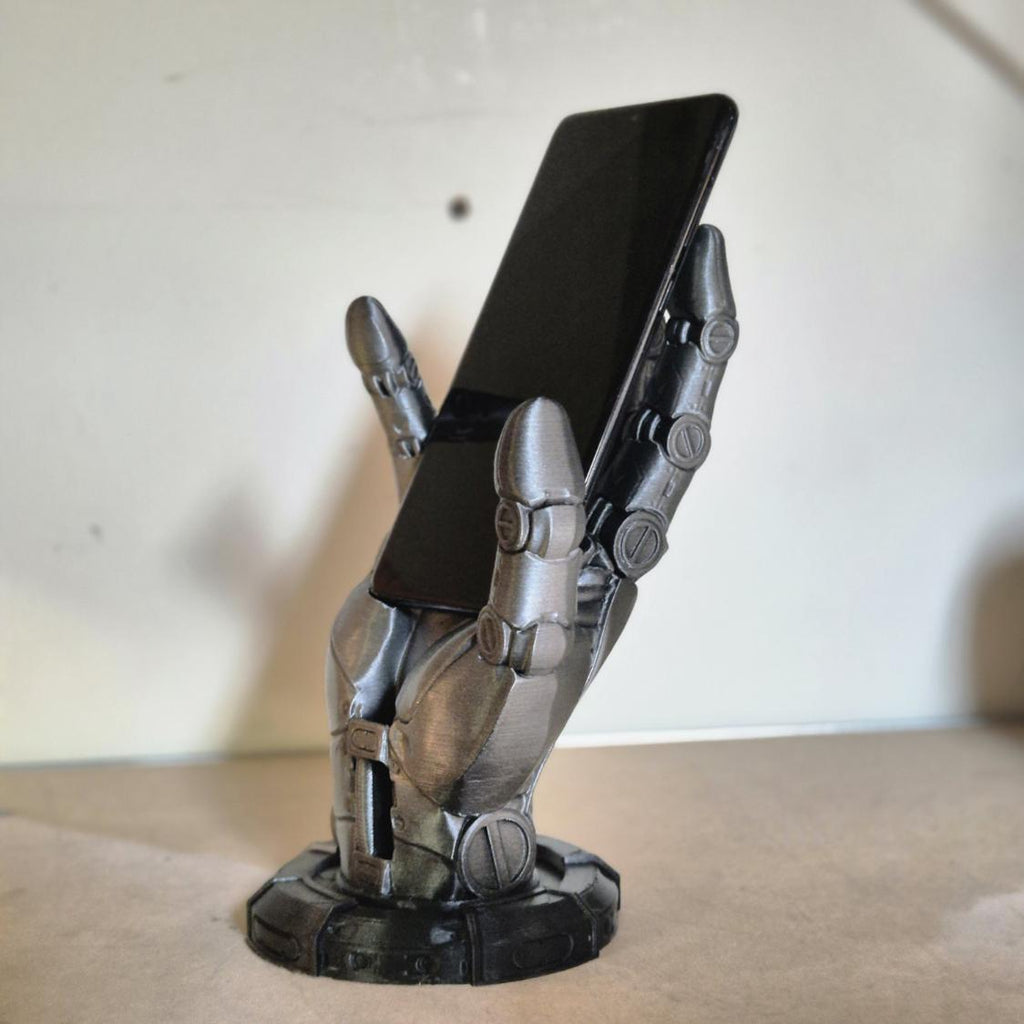 Robot hand phone holder: futuristic & functional mobile stand