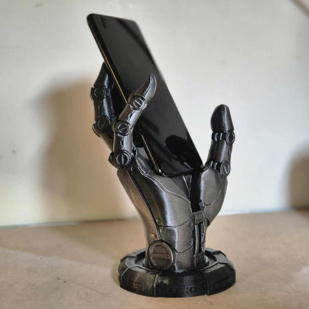 Robot hand phone holder: futuristic & functional mobile stand