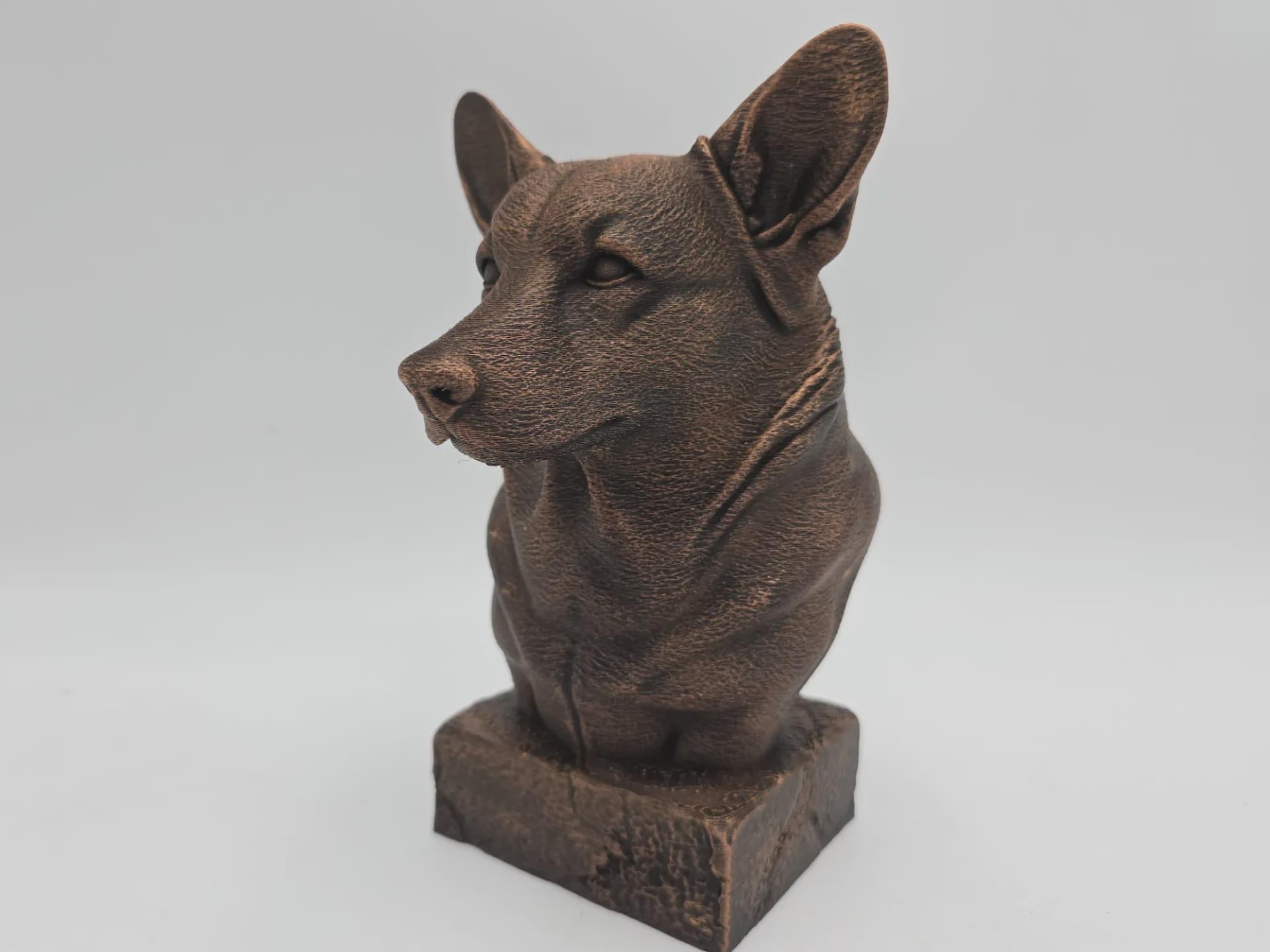 Bust of a Corgi statue - home decor dog lover handpainted ornament