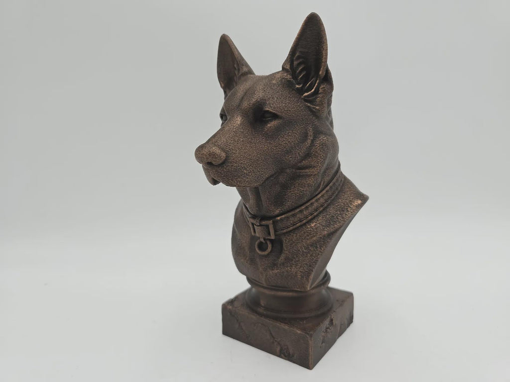 Büste einer deutschen Schäferhundstatue - Wohndeko Hundeliebhaber handbemaltes Ornament