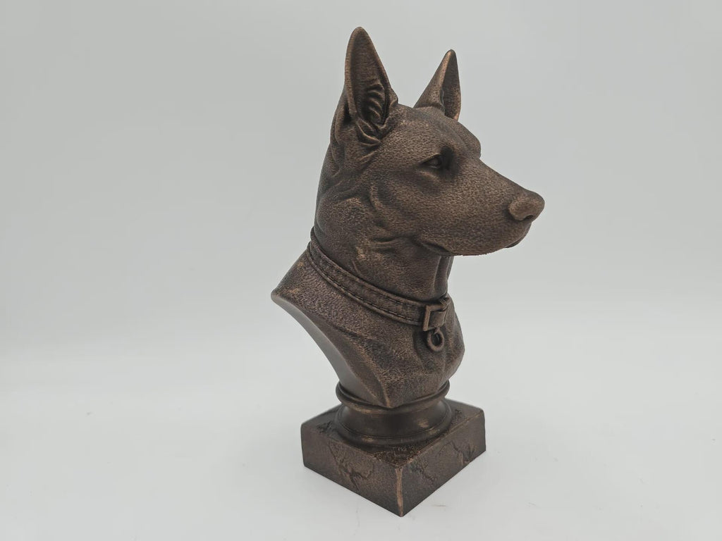 Büste einer deutschen Schäferhundstatue - Wohndeko Hundeliebhaber handbemaltes Ornament
