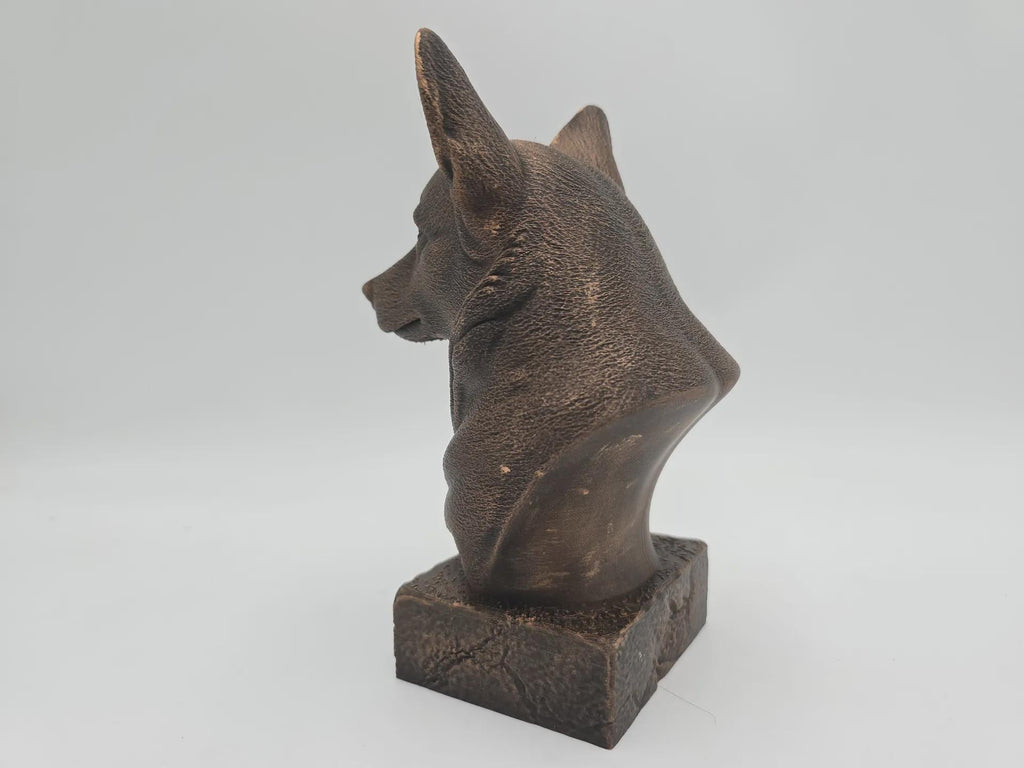 Büste einer Corgis-Statue – handbemaltes Ornament für Hundeliebhaber