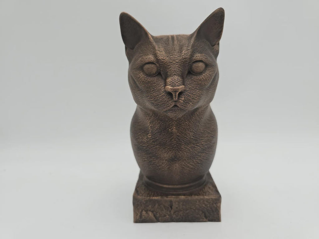 Büste einer Russisch Blau Katze Statue - Wohndeko Katzenliebhaber handbemalt Ornament
