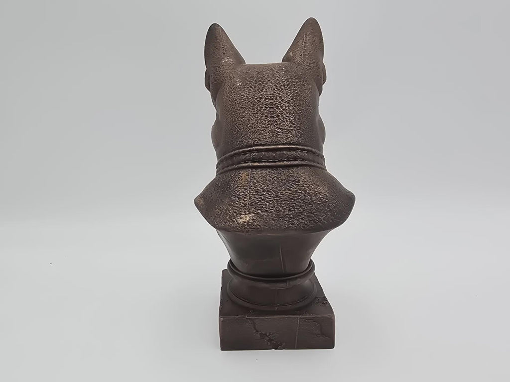Büste einer deutschen Schäferhundstatue - Wohndeko Hundeliebhaber handbemaltes Ornament