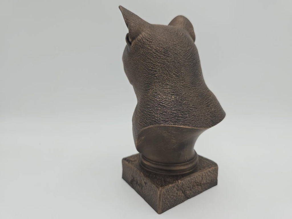 Büste einer Russisch Blau Katze Statue - Wohndeko Katzenliebhaber handbemalt Ornament