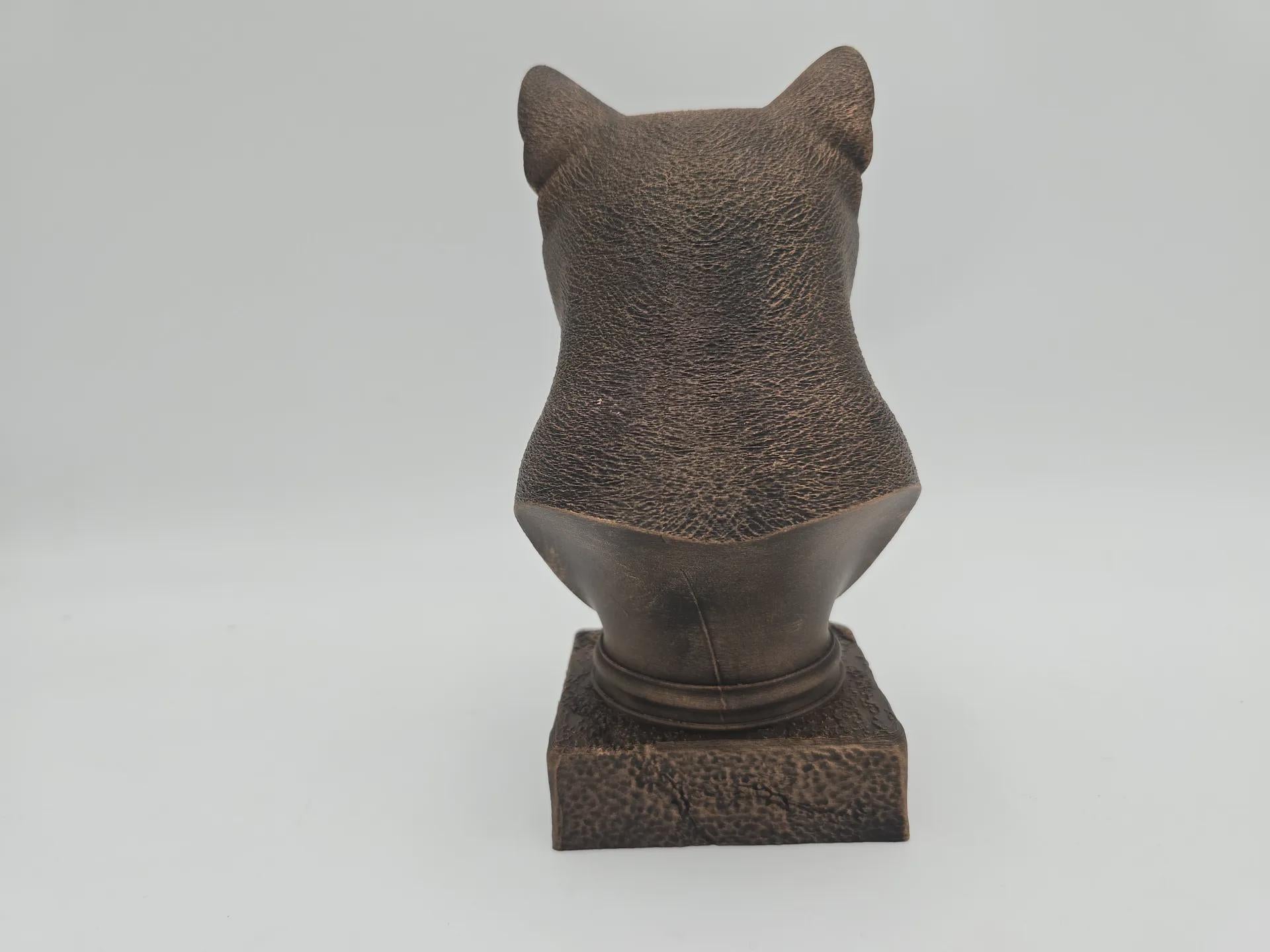 Büste einer Russisch Blau Katze Statue - Wohndeko Katzenliebhaber handbemalt Ornament