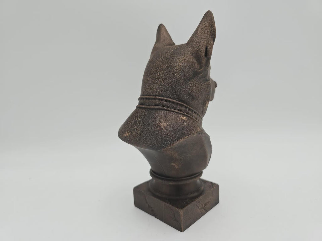 Büste einer deutschen Schäferhundstatue - Wohndeko Hundeliebhaber handbemaltes Ornament
