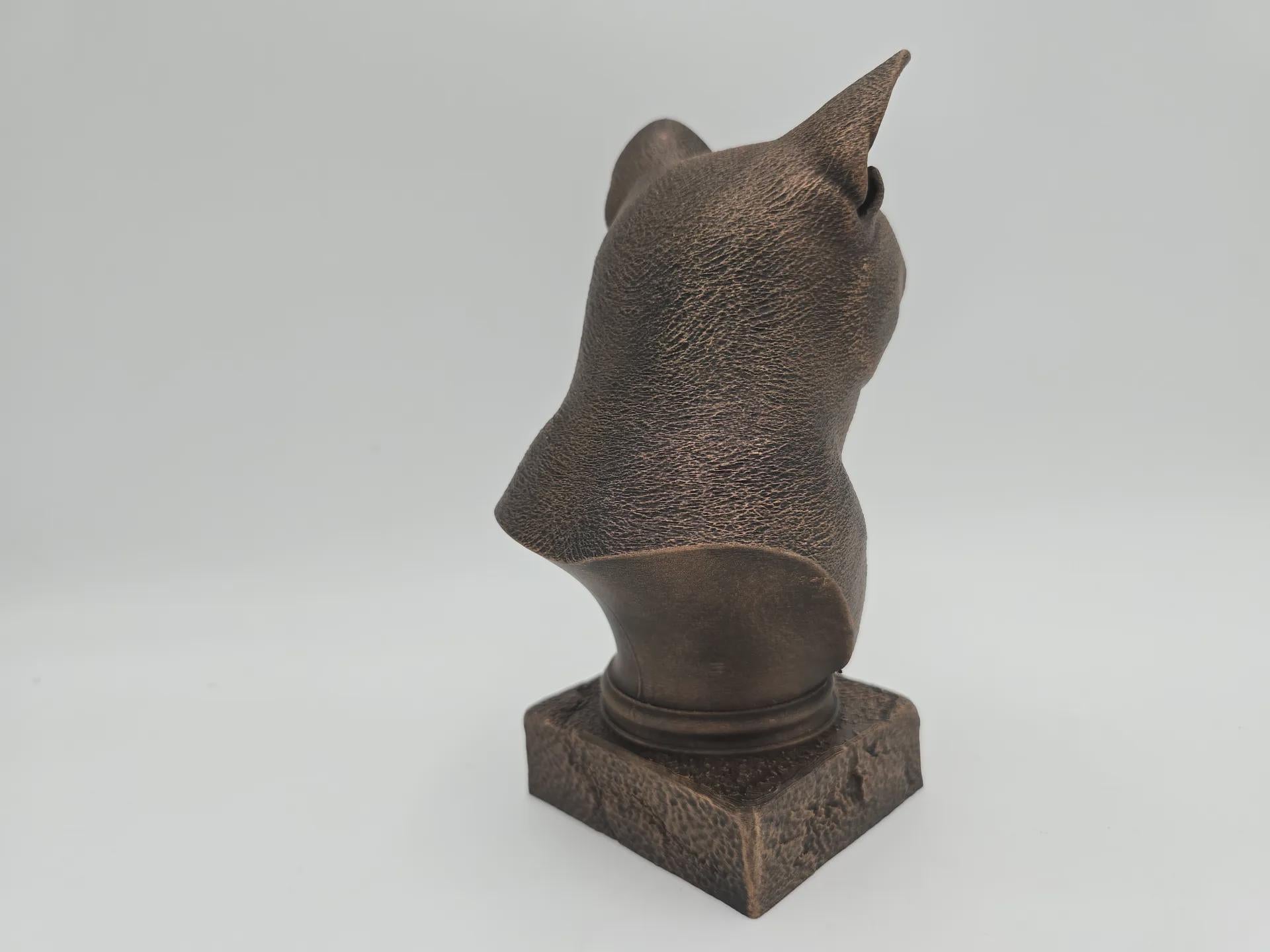 Büste einer Russisch Blau Katze Statue - Wohndeko Katzenliebhaber handbemalt Ornament