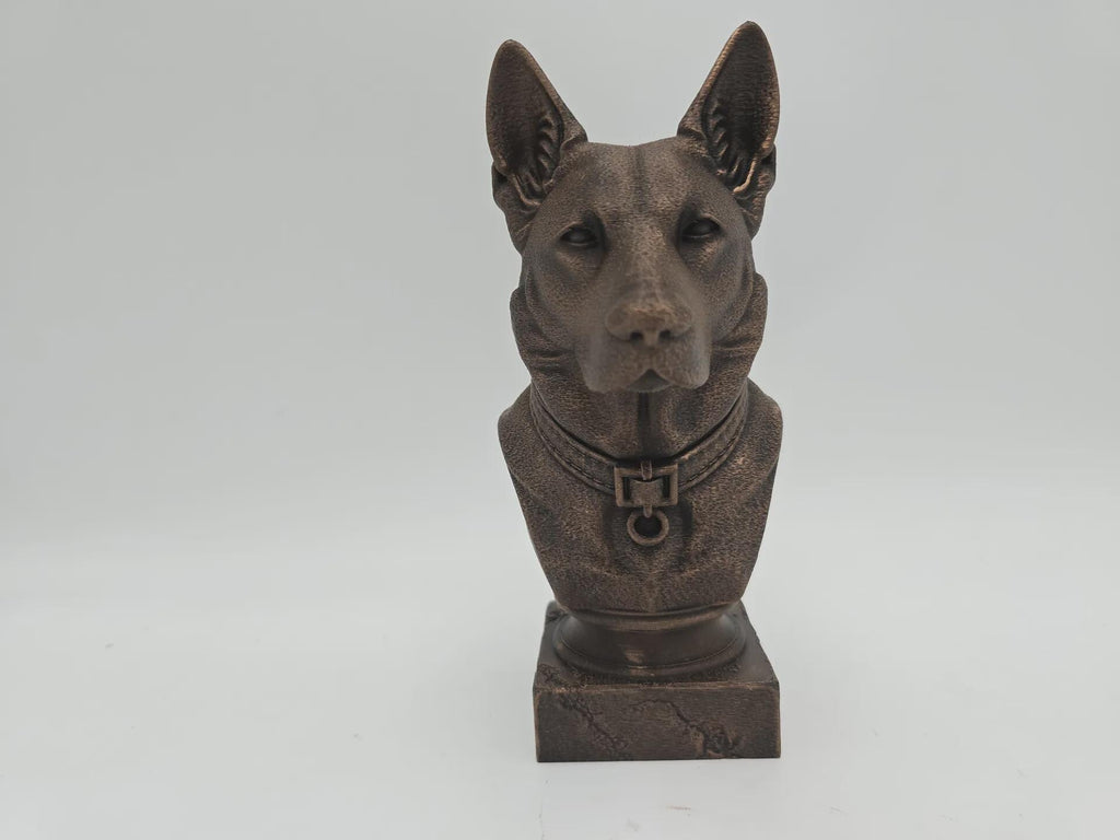 Büste einer deutschen Schäferhundstatue - Wohndeko Hundeliebhaber handbemaltes Ornament