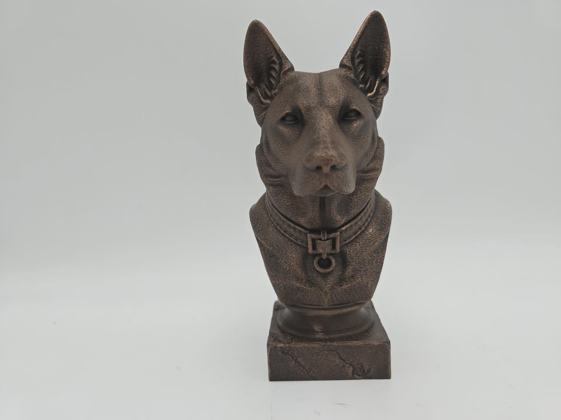 Büste einer deutschen Schäferhundstatue - Wohndeko Hundeliebhaber handbemaltes Ornament
