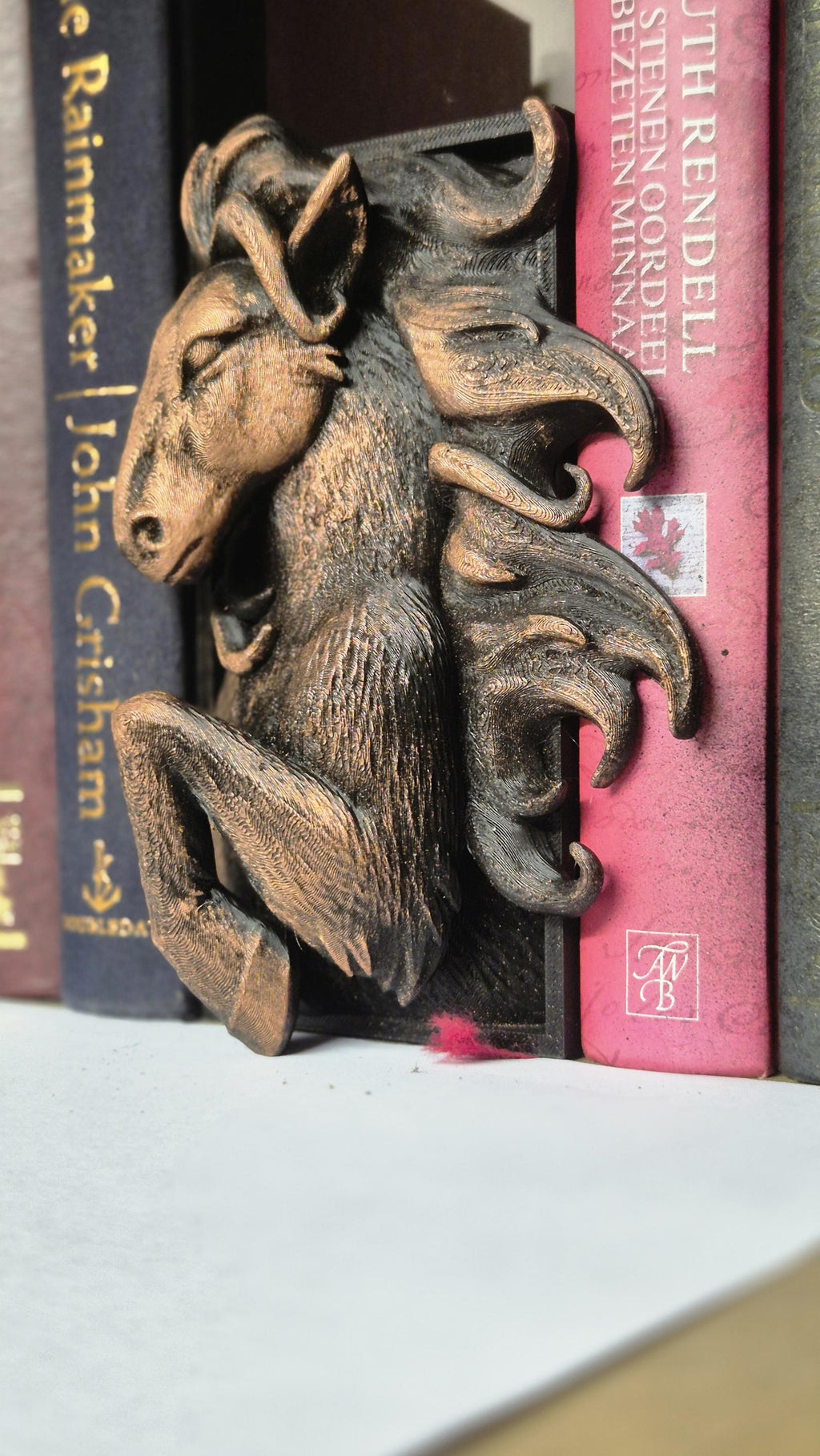 Book nook bronze horse - bookshelf decor