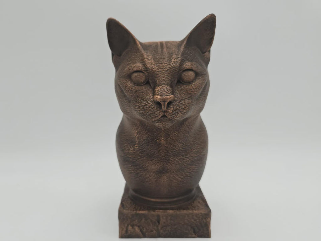 Büste einer Russisch Blau Katze Statue - Wohndeko Katzenliebhaber handbemalt Ornament