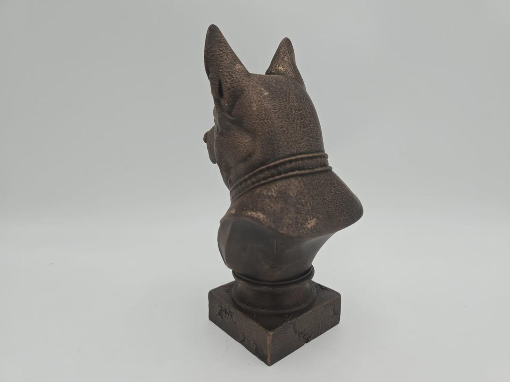 Büste einer deutschen Schäferhundstatue - Wohndeko Hundeliebhaber handbemaltes Ornament
