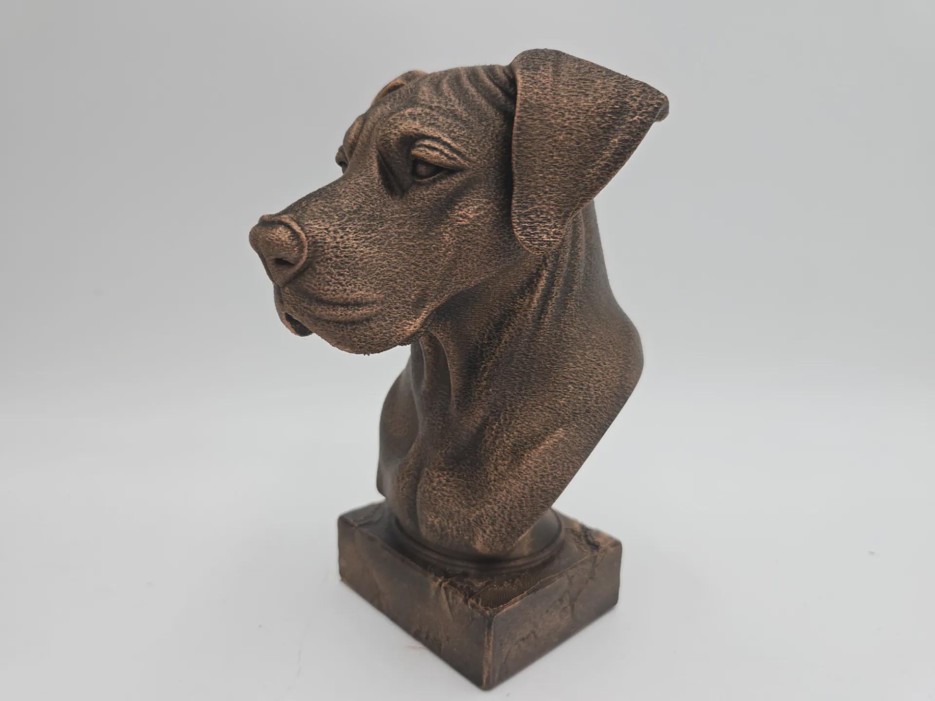 Büste einer Doggenstatue - Wohndeko Hundeliebhaber handbemalt Ornament