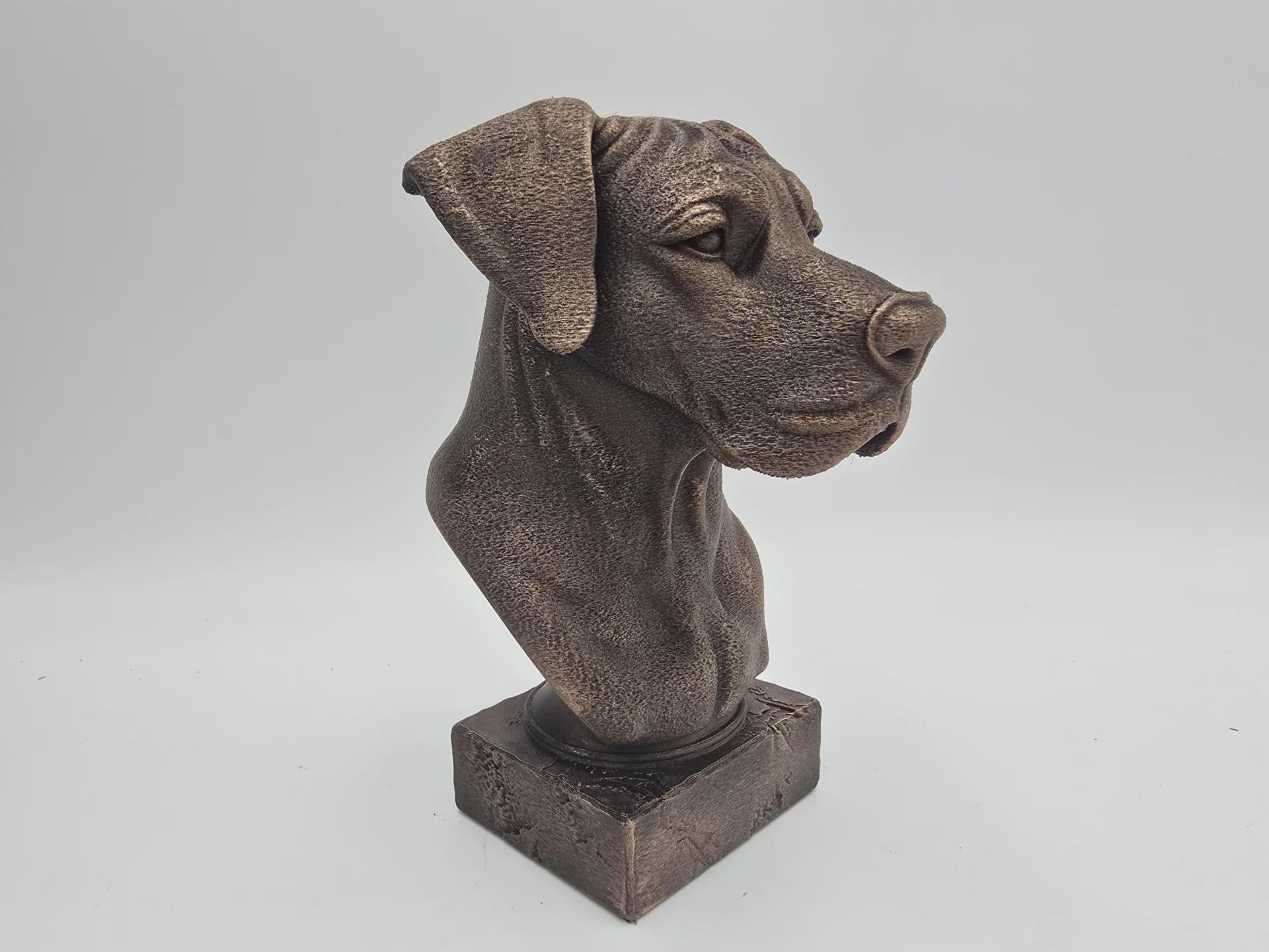 Büste einer Doggenstatue - Wohndeko Hundeliebhaber handbemalt Ornament
