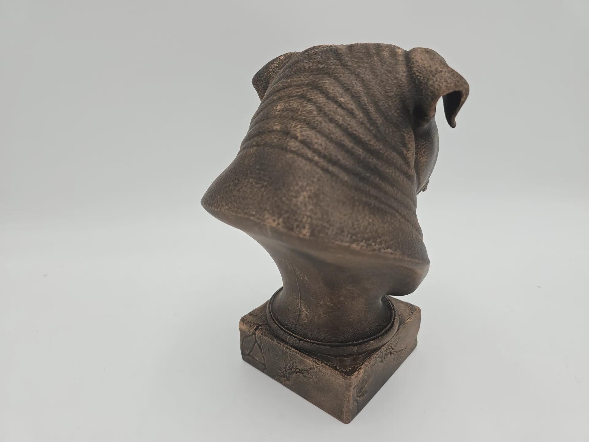 Büste einer englischen Bulldogge, Hundestatue – handbemaltes Ornament für Hundeliebhaber