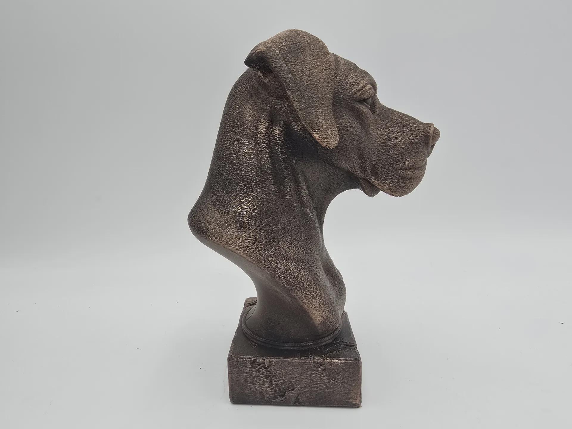 Büste einer Doggenstatue - Wohndeko Hundeliebhaber handbemalt Ornament