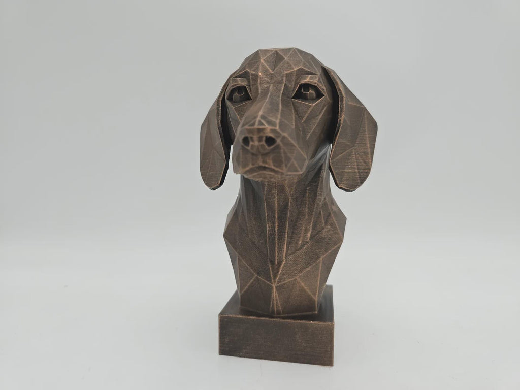 Büste einer Dackel-Hundestatue - Wohndeko Hundeliebhaber Hundestatue - Wohndeko Hundeliebhaber handbemaltes Ornament