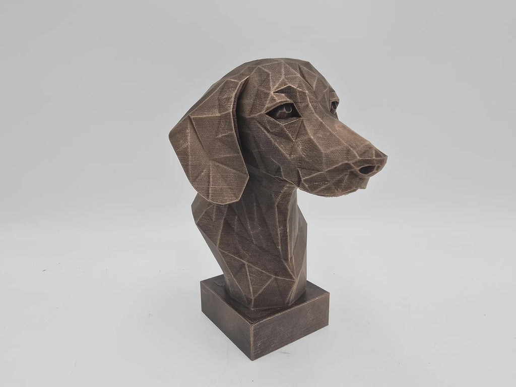 Büste einer Dackel-Hundestatue - Wohndeko Hundeliebhaber Hundestatue - Wohndeko Hundeliebhaber handbemaltes Ornament