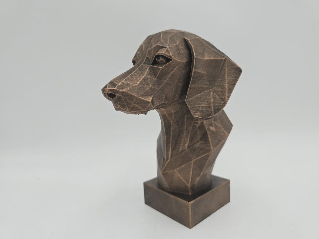 Büste einer Dackel-Hundestatue - Wohndeko Hundeliebhaber Hundestatue - Wohndeko Hundeliebhaber handbemaltes Ornament