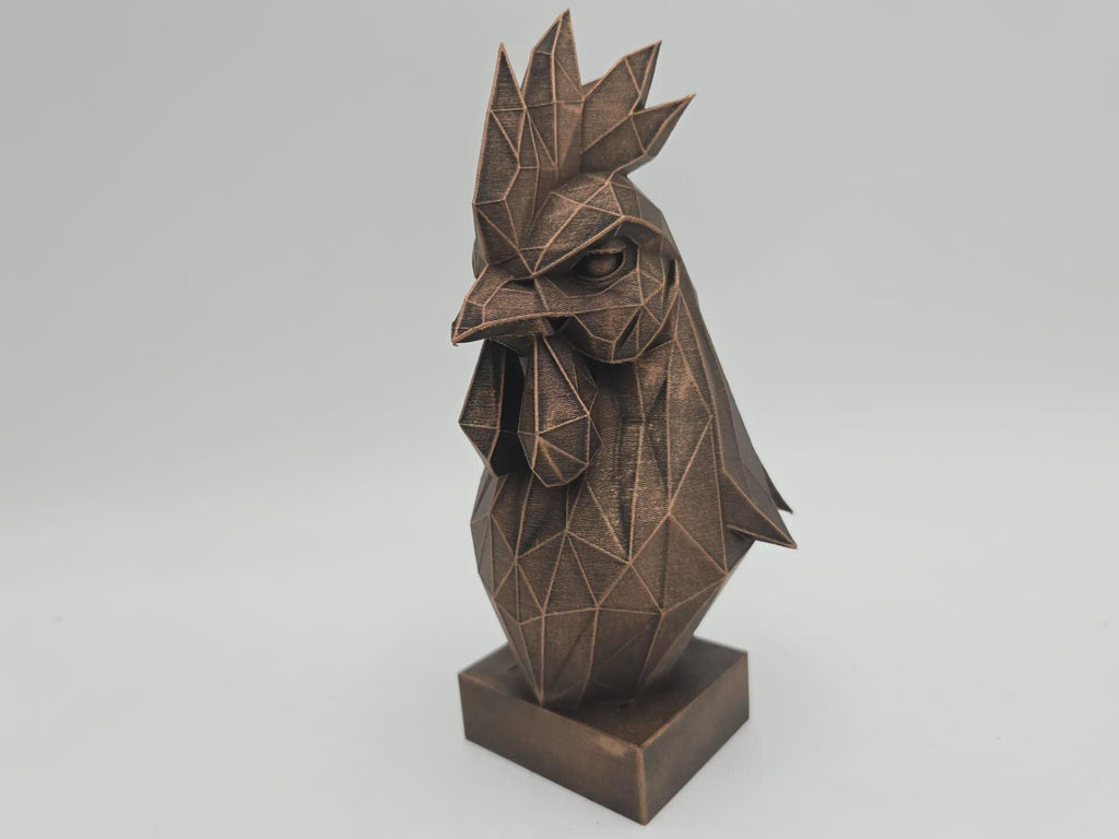 Büste einer Hahnstatue - handbemaltes Ornament für Wohndekorliebhaber