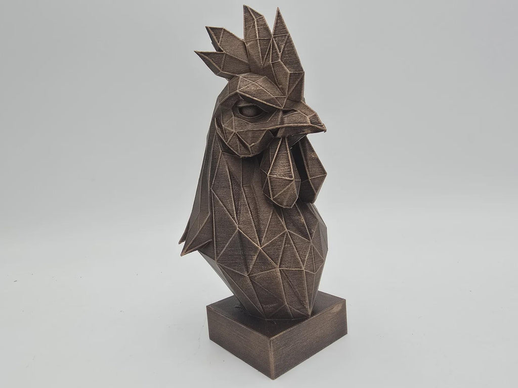 Büste einer Hahnstatue - handbemaltes Ornament für Wohndekorliebhaber