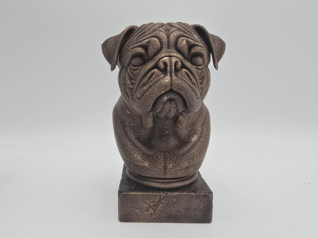 Büste einer Mops-Hundestatue - Wohndeko Hundeliebhaber handbemaltes Ornament