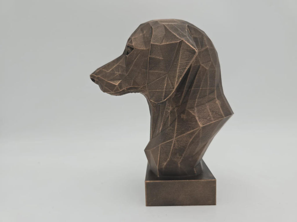 Büste einer Dackel-Hundestatue - Wohndeko Hundeliebhaber Hundestatue - Wohndeko Hundeliebhaber handbemaltes Ornament