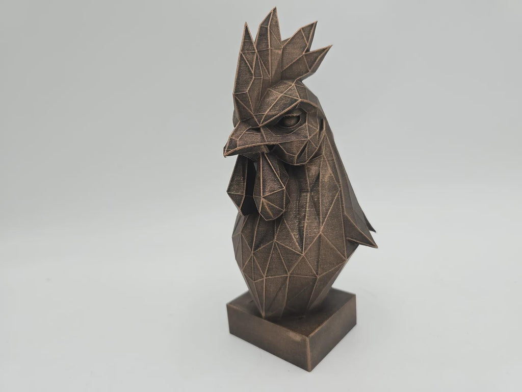 Büste einer Hahnstatue - handbemaltes Ornament für Wohndekorliebhaber