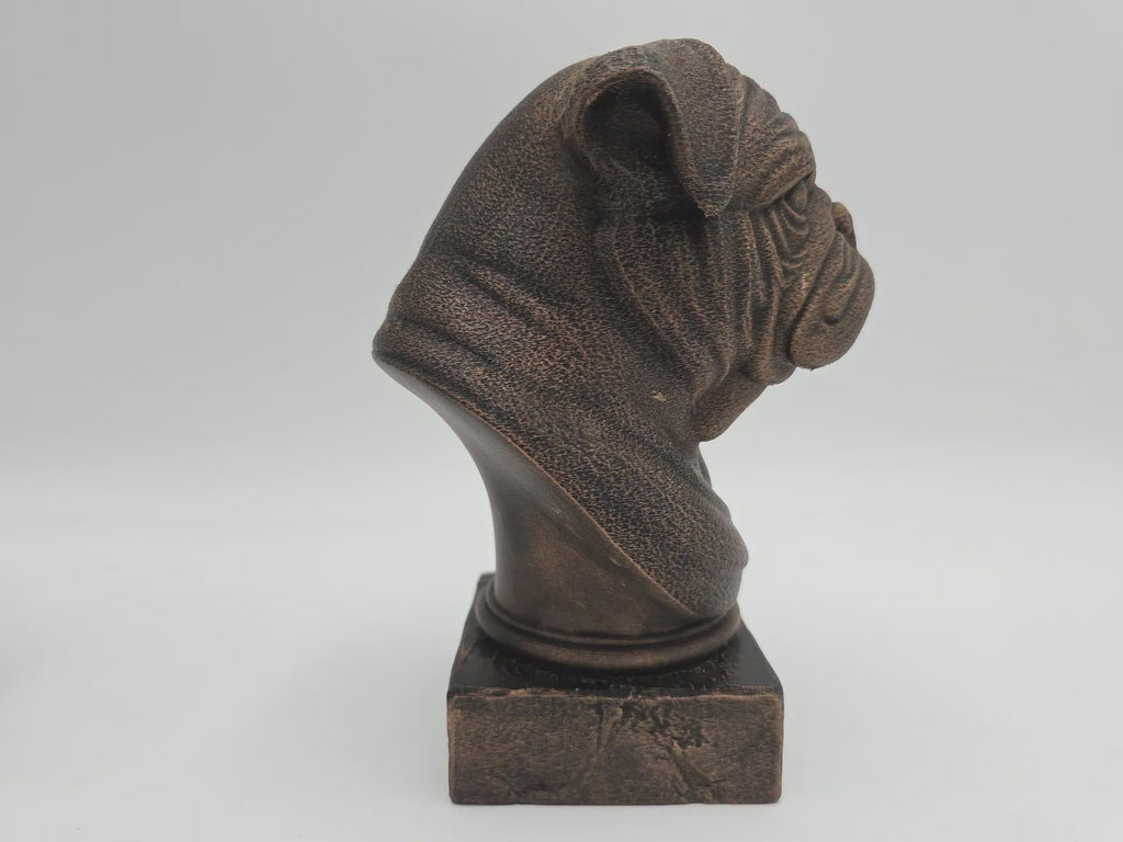Büste einer Mops-Hundestatue - Wohndeko Hundeliebhaber handbemaltes Ornament