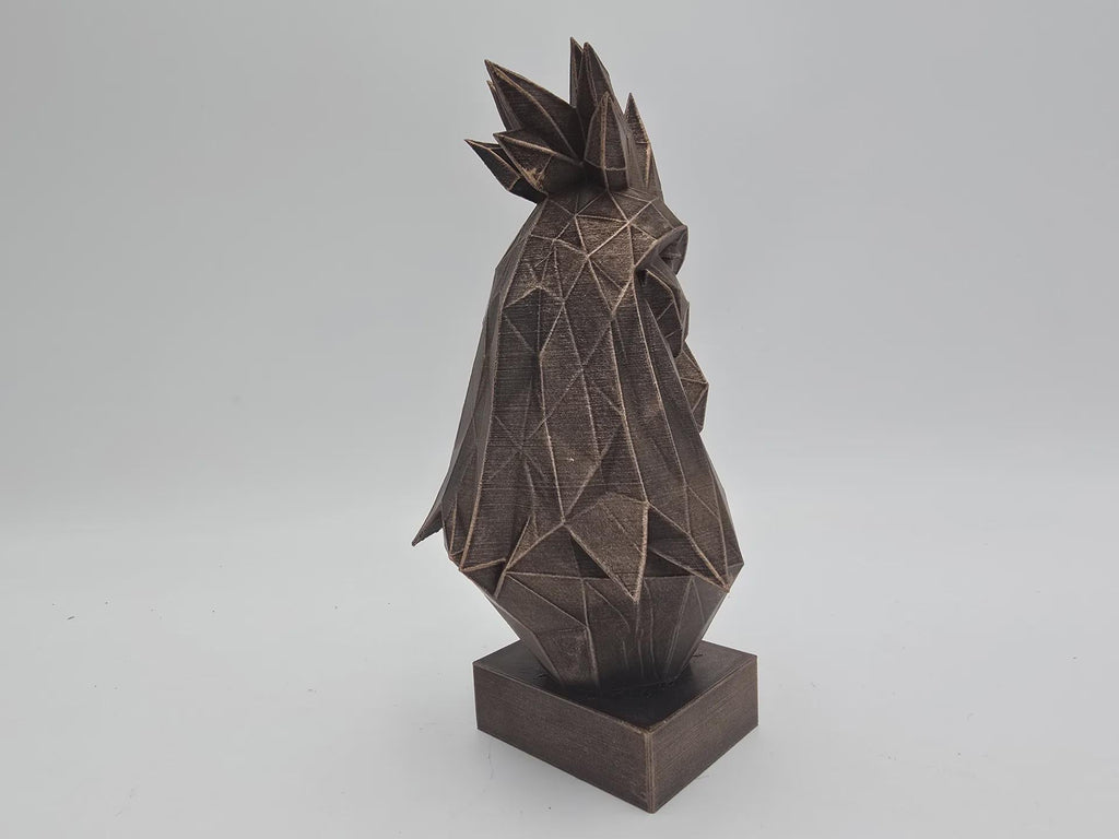Büste einer Hahnstatue - handbemaltes Ornament für Wohndekorliebhaber