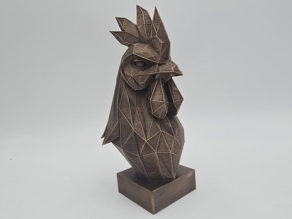 Büste einer Hahnstatue - handbemaltes Ornament für Wohndekorliebhaber