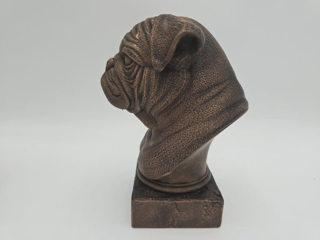 Büste einer Mops-Hundestatue - Wohndeko Hundeliebhaber handbemaltes Ornament
