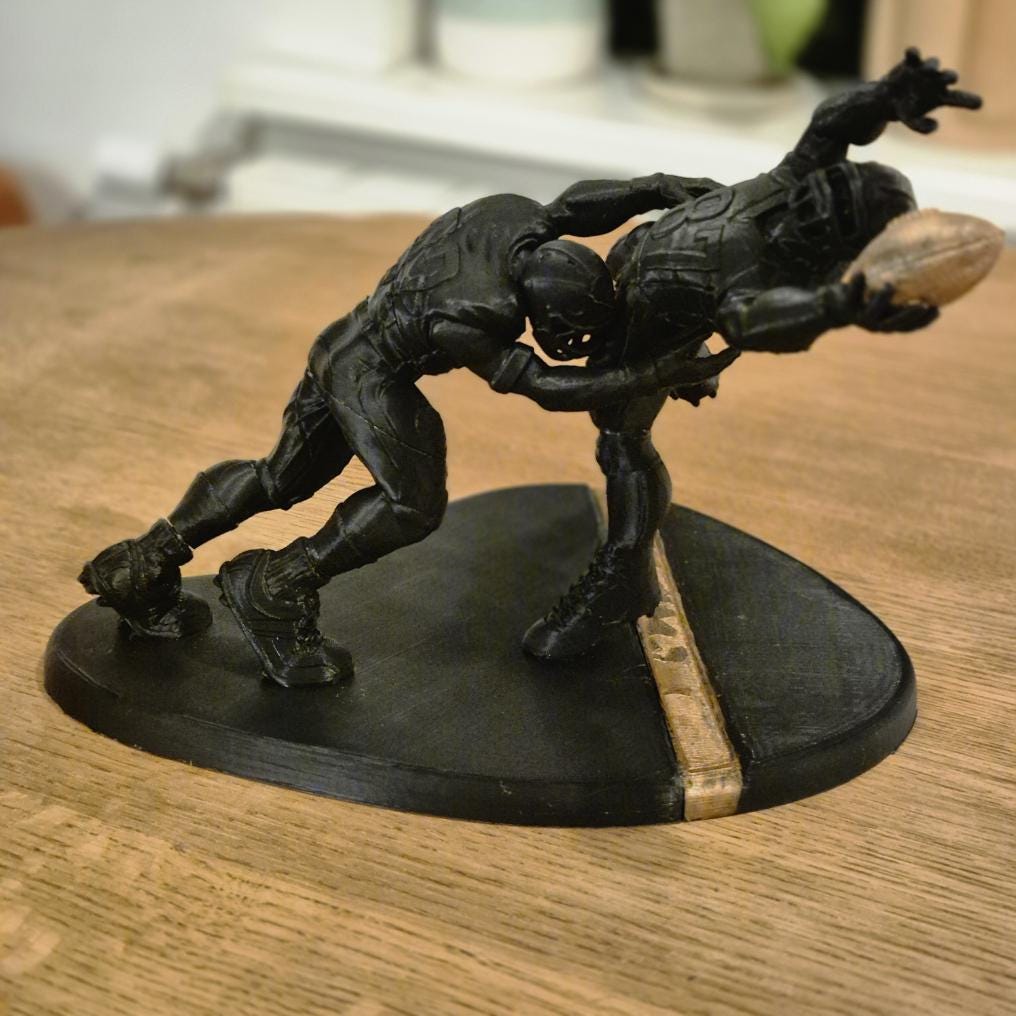 American Football Spieler Touchdown Tackle - Dynamische Sportfigur