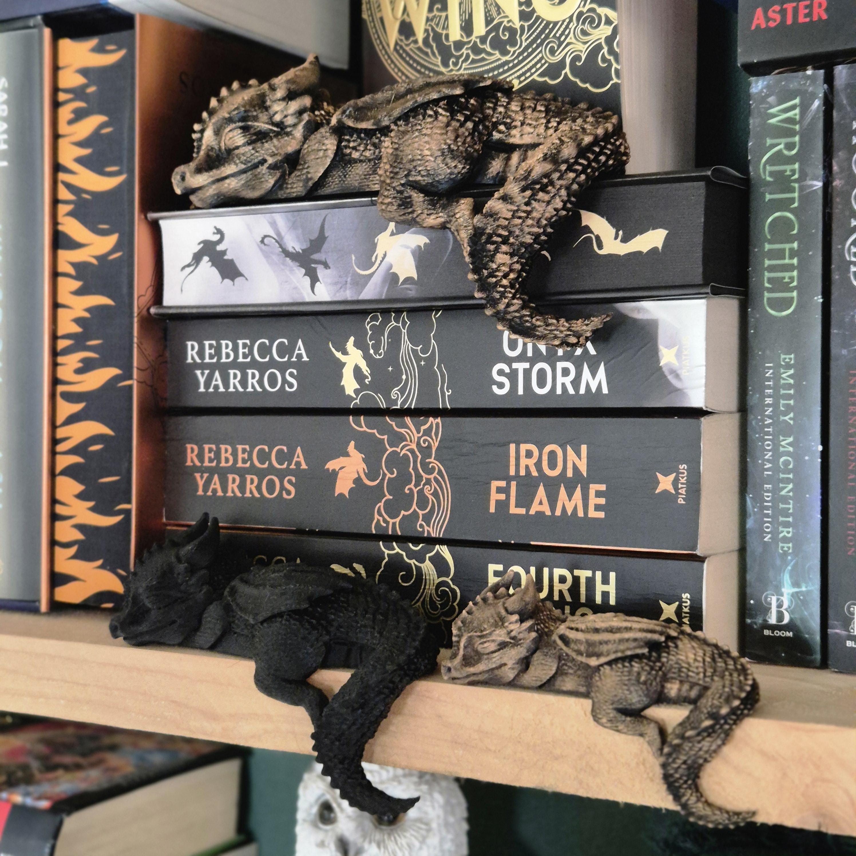 Bücherregal-Dekoration: Schlafende Andarna-Drachenfigur – inspiriert von Onyx Storm (Empyrean-Serie)