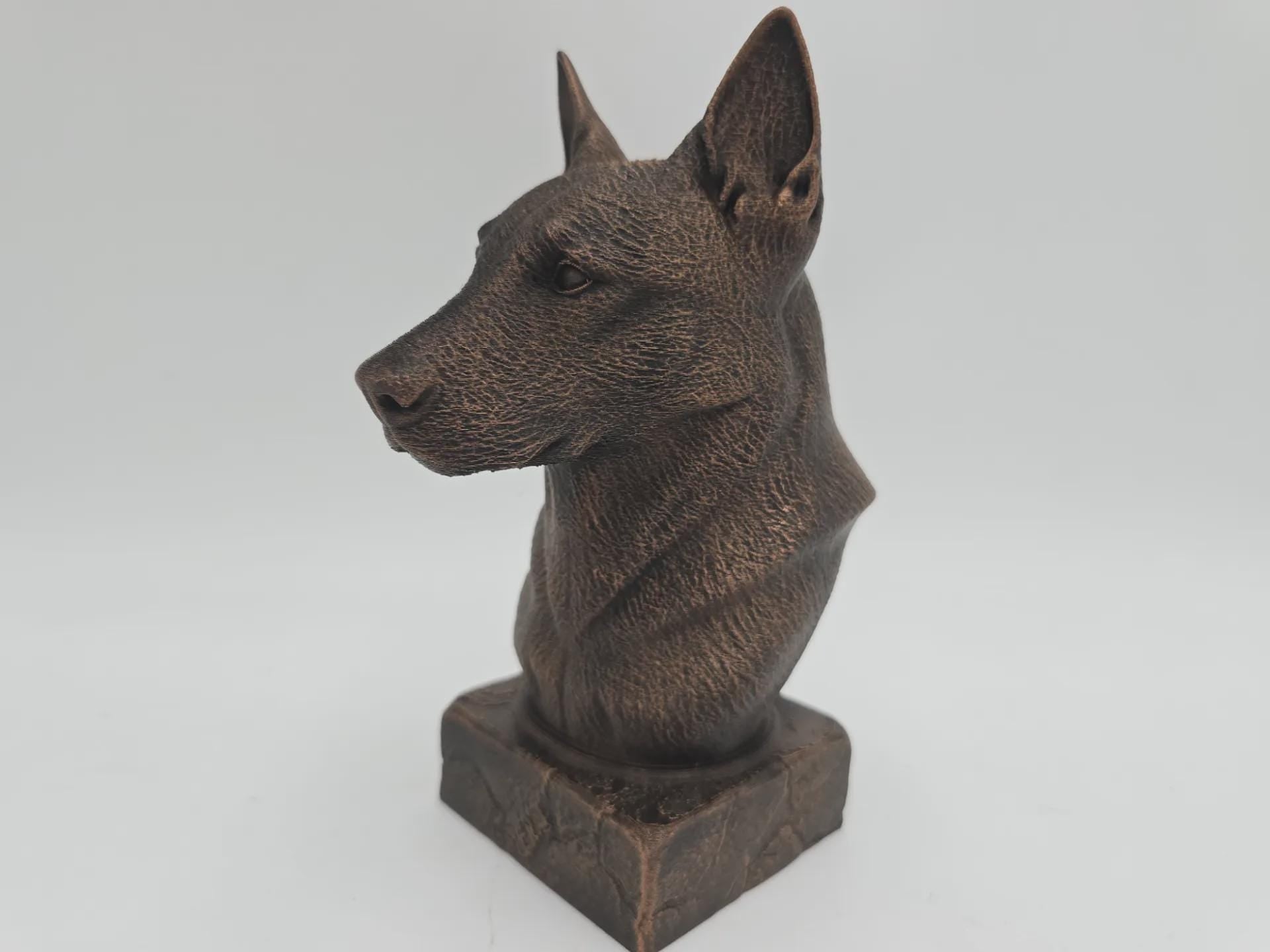 Büste einer belgischen Malinois-Hundestatue - Wohndeko Hundeliebhaber handbemaltes Ornament