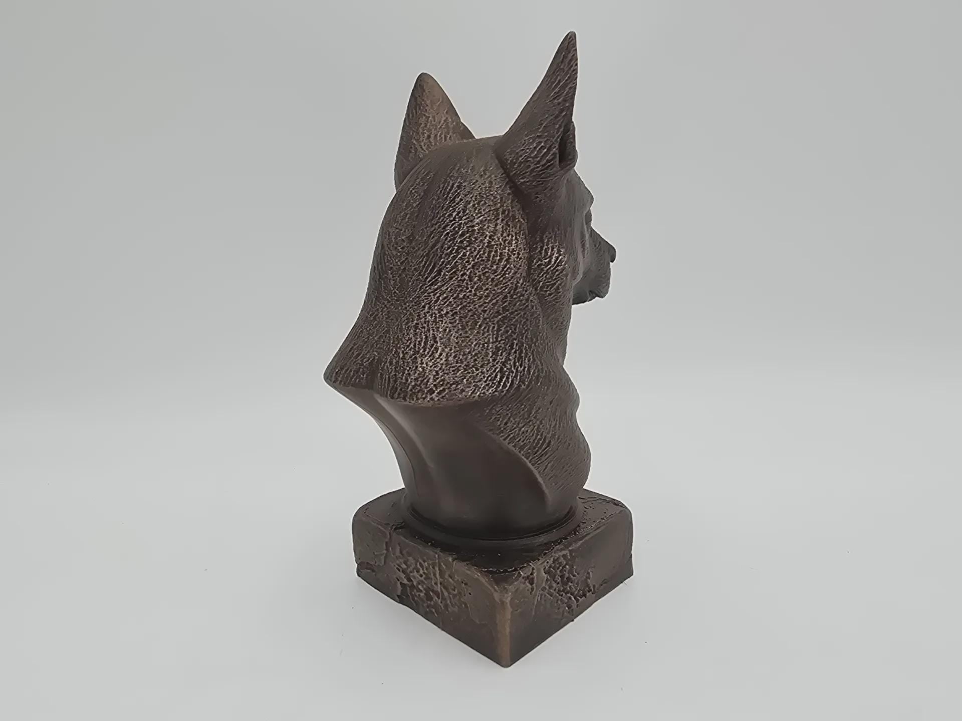 Büste einer belgischen Malinois-Hundestatue - Wohndeko Hundeliebhaber handbemaltes Ornament
