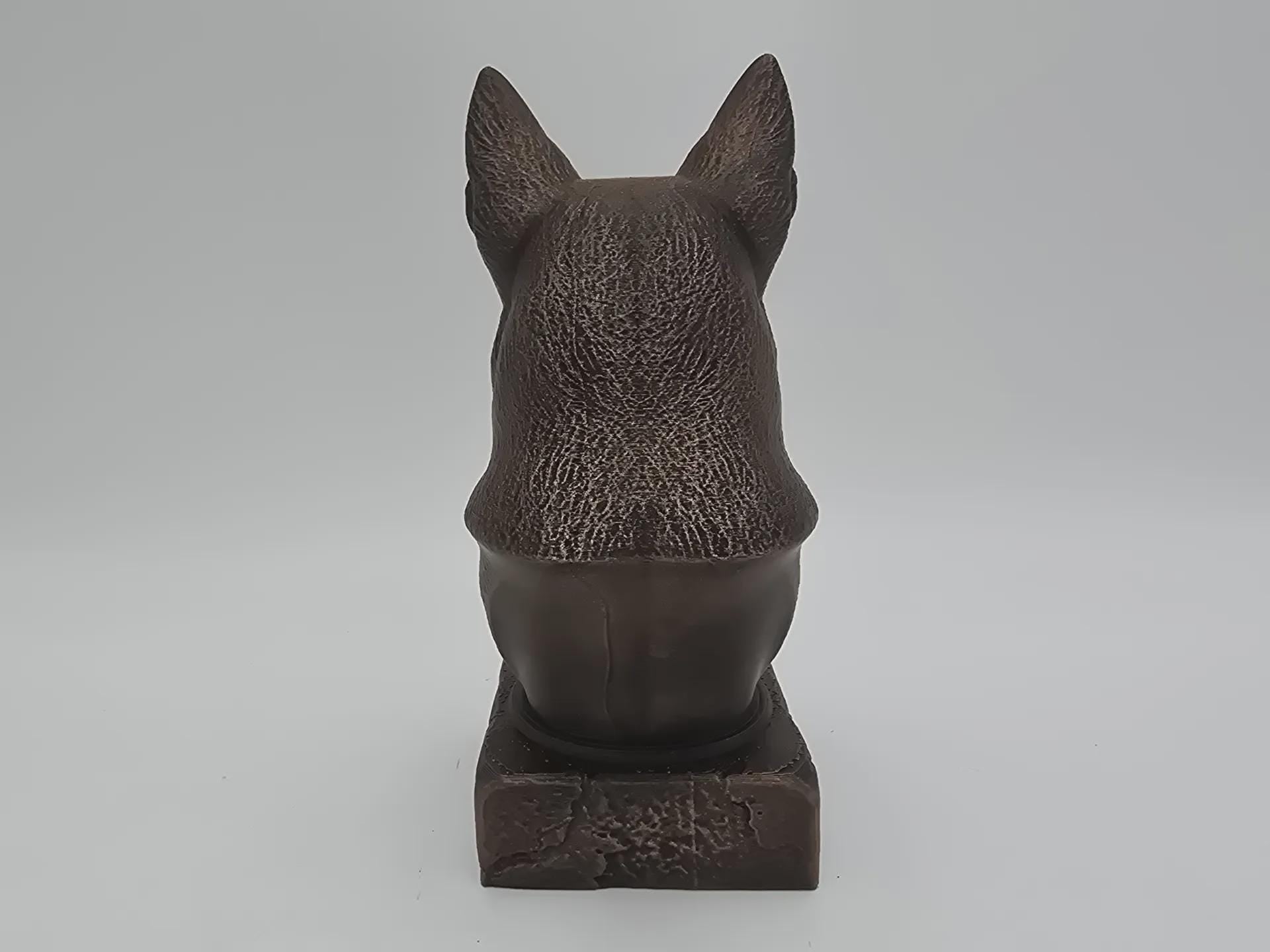 Büste einer belgischen Malinois-Hundestatue - Wohndeko Hundeliebhaber handbemaltes Ornament