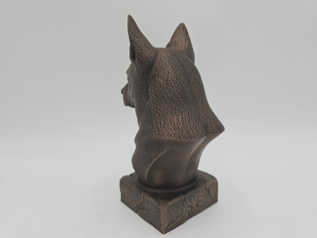 Büste einer belgischen Malinois-Hundestatue - Wohndeko Hundeliebhaber handbemaltes Ornament