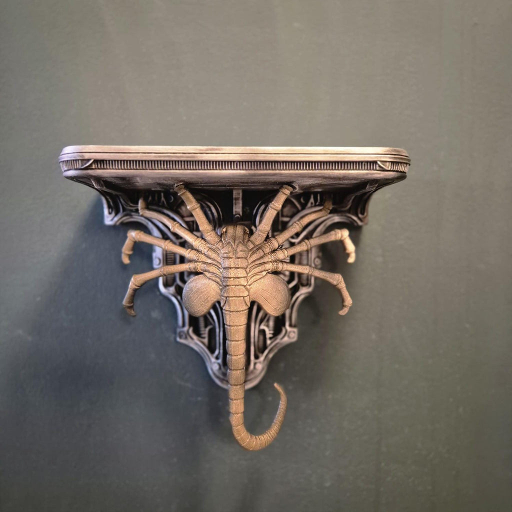 Facehugger Xenomorph Wall Shelf Decor Gothic Wall Shelf Face Hugger – Xeno Inspired Biomechanical
