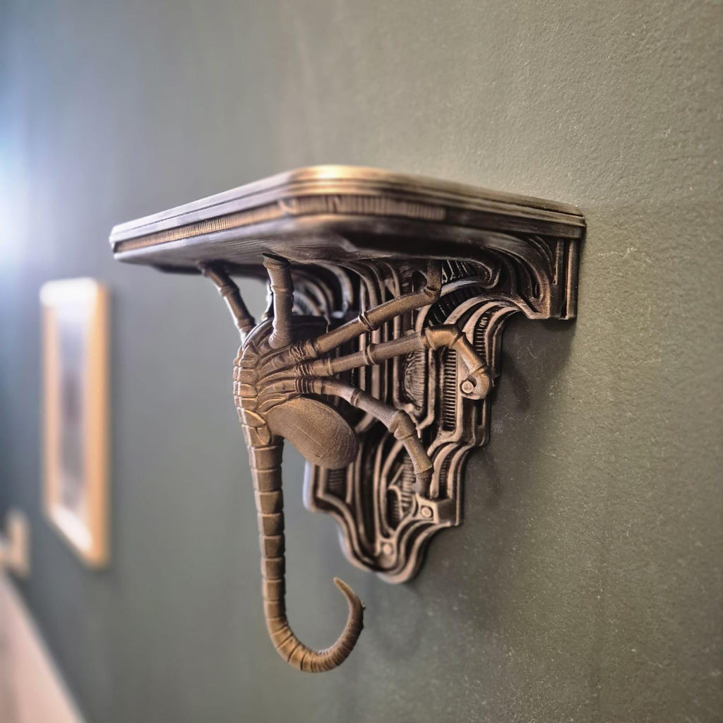 Facehugger Xenomorph Wall Shelf Decor Gothic Wall Shelf Face Hugger – Xeno Inspired Biomechanical