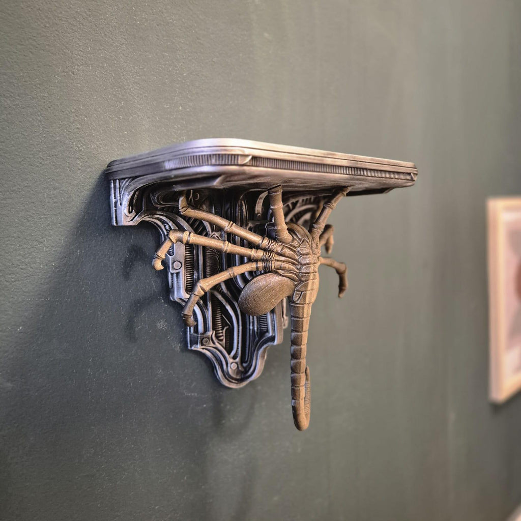 Facehugger Xenomorph Wall Shelf Decor Gothic Wall Shelf Face Hugger – Xeno Inspired Biomechanical