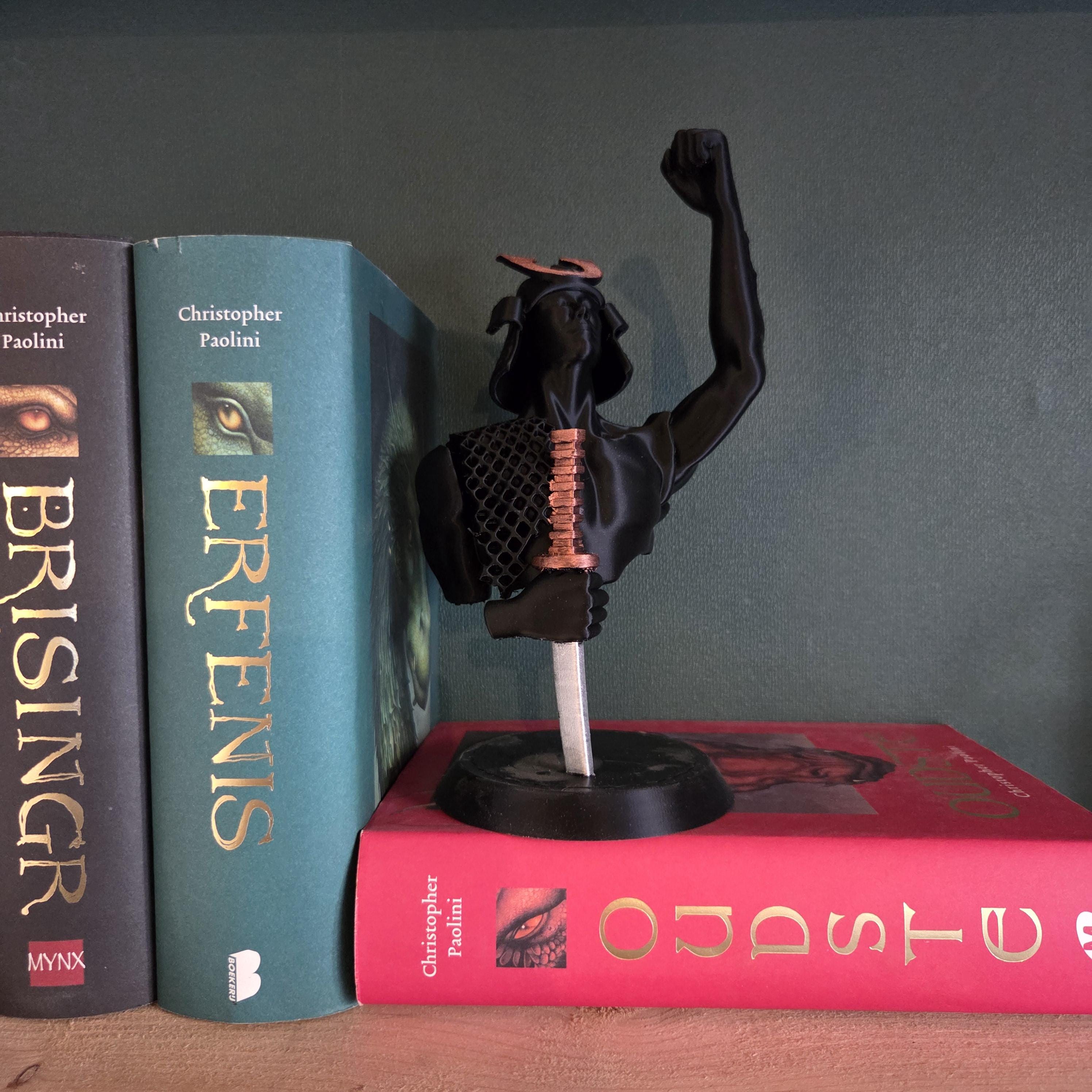 Fantasy Warrior Bust with Sword | Bookish Shelf Decor | Dark Academia Statue | Gothic Fantasy Home Decor | Gift for Readers