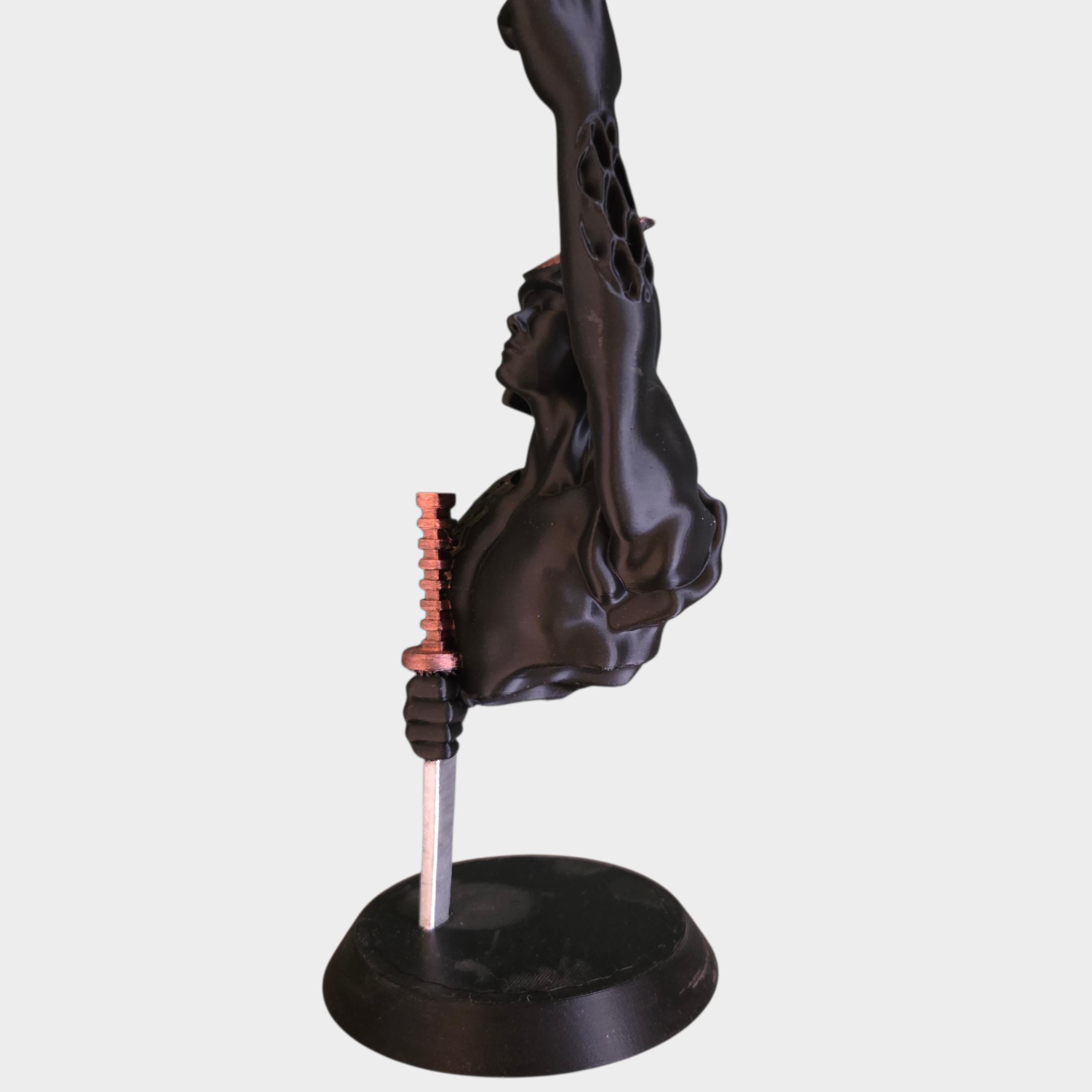Fantasy Warrior Bust with Sword | Bookish Shelf Decor | Dark Academia Statue | Gothic Fantasy Home Decor | Gift for Readers